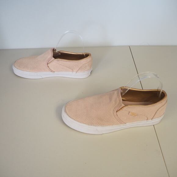 Vans Off the Wall Asher Suede Leather Perforated Slip‎ Ons Rose Pink Womens Sz 8 - Picture 5 of 10